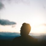 silhouette of man during sunset